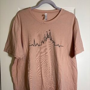 Bella Canvas Disney Castle Blush‎ Pink T-shirt Size XL